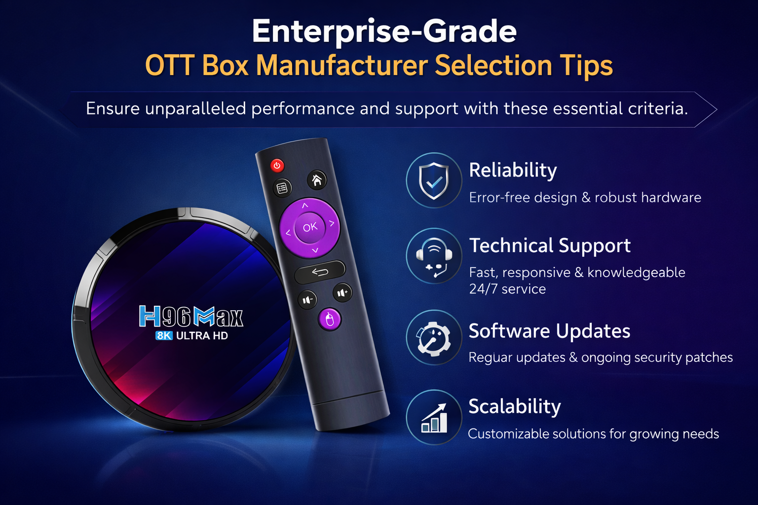 Enterprise-grade OTT box manufacturer selection tips