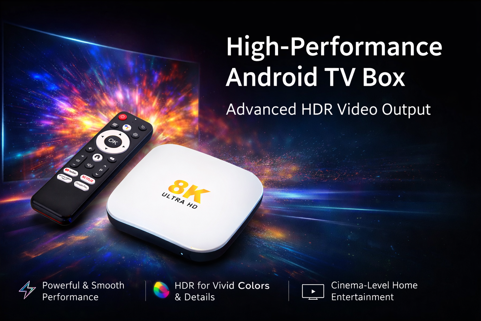 High-performance Android TV box with advanced HDR video output
