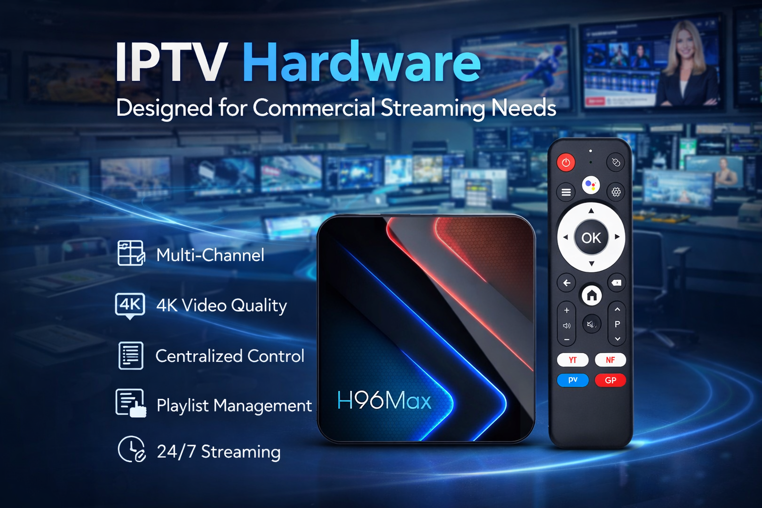 IPTV hardware designed for commercial streaming needs