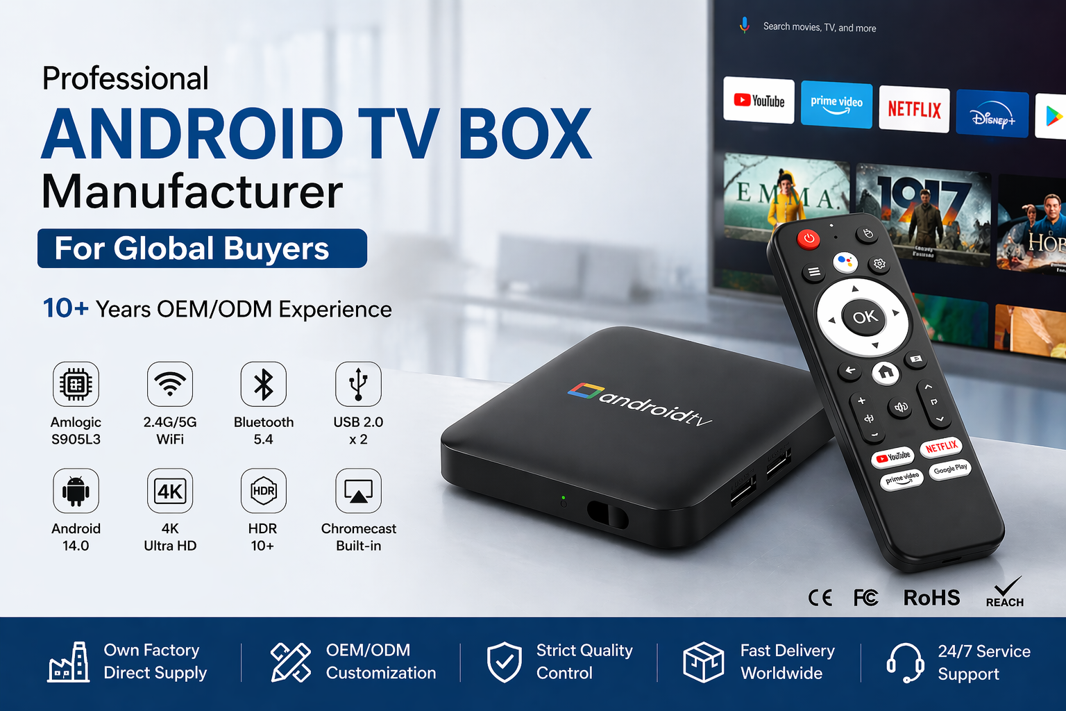 Professional Android TV Box manufacturer for global buyers