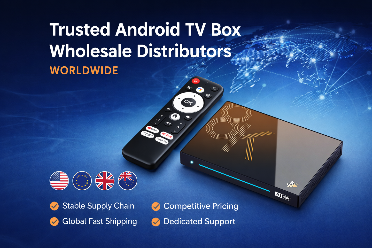 Trusted Android TV Box wholesale distributors worldwide