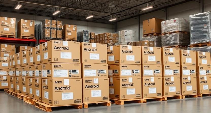 Android TV box shipment cartons prepared in warehouse Android TV box shipment cartons prepared in warehouse
