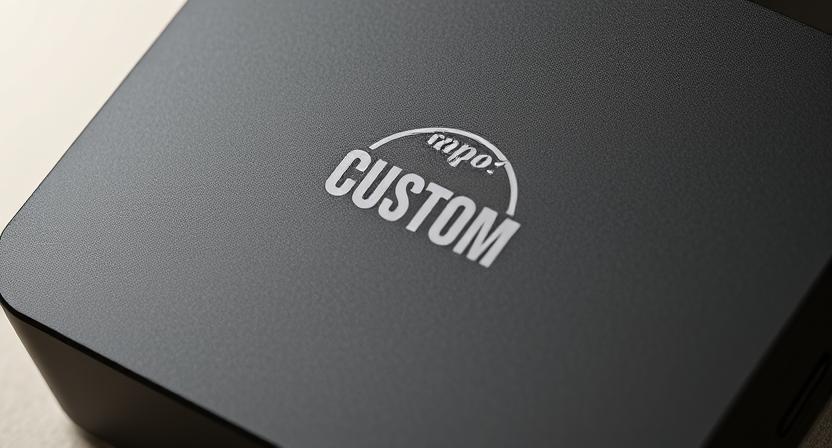 TV Box close-up with custom logo, showing intricate design details and high-quality surface texture. TV Box close-up with custom logo, showing intricate design details and high-quality surface texture.