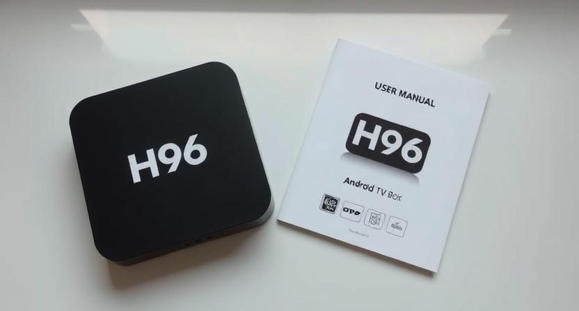Customized user manual with brand logo next to H96 Max TV box