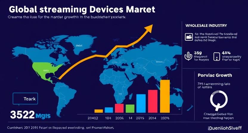 Graph showing global streaming device market growth in wholesale sector Graph showing global streaming device market growth in wholesale sector