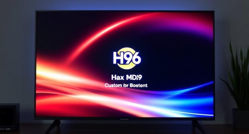 H96 Max M9 TV Box with custom boot screen featuring brand logo H96 Max M9 TV Box with custom boot screen featuring brand logo