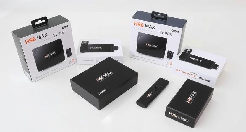 H96 Max TV Box and TV Stick displayed with OEM packaging H96 Max TV Box and TV Stick displayed with OEM packaging