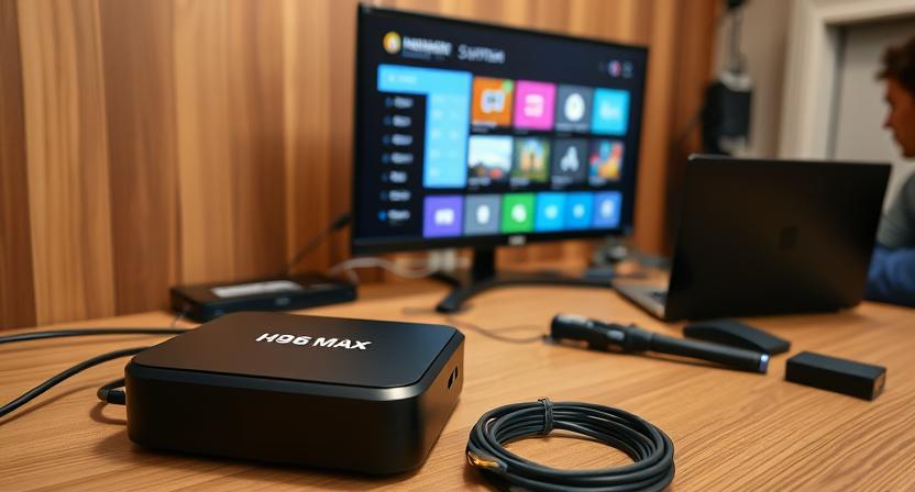 H96 Max sample TV box running customer app in testing environment H96 Max sample TV box running customer app in testing environment
