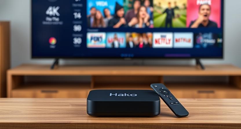 Hako Pro Google TV box with remote and 4K display Hako Pro Google TV box with remote and 4K display