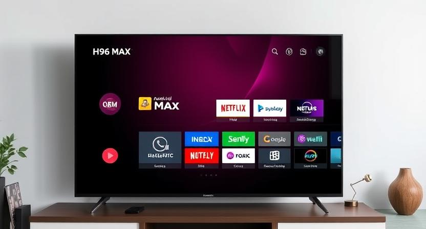 OEM Android TV Box UI with company logo and custom interface OEM Android TV Box UI with company logo and custom interface