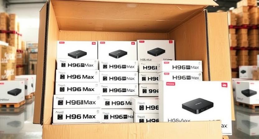Spare Android TV boxes in bulk shipment carton Spare Android TV boxes in bulk shipment carton