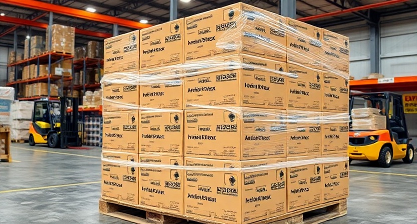 Stack of bulk-packaged Android TV boxes ready for international shipment Stack of bulk-packaged Android TV boxes ready for international shipment