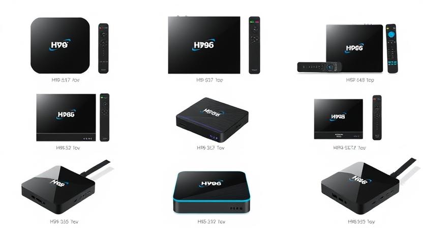 Wide range of H96 Max Android TV Box models displayed for different customer needs