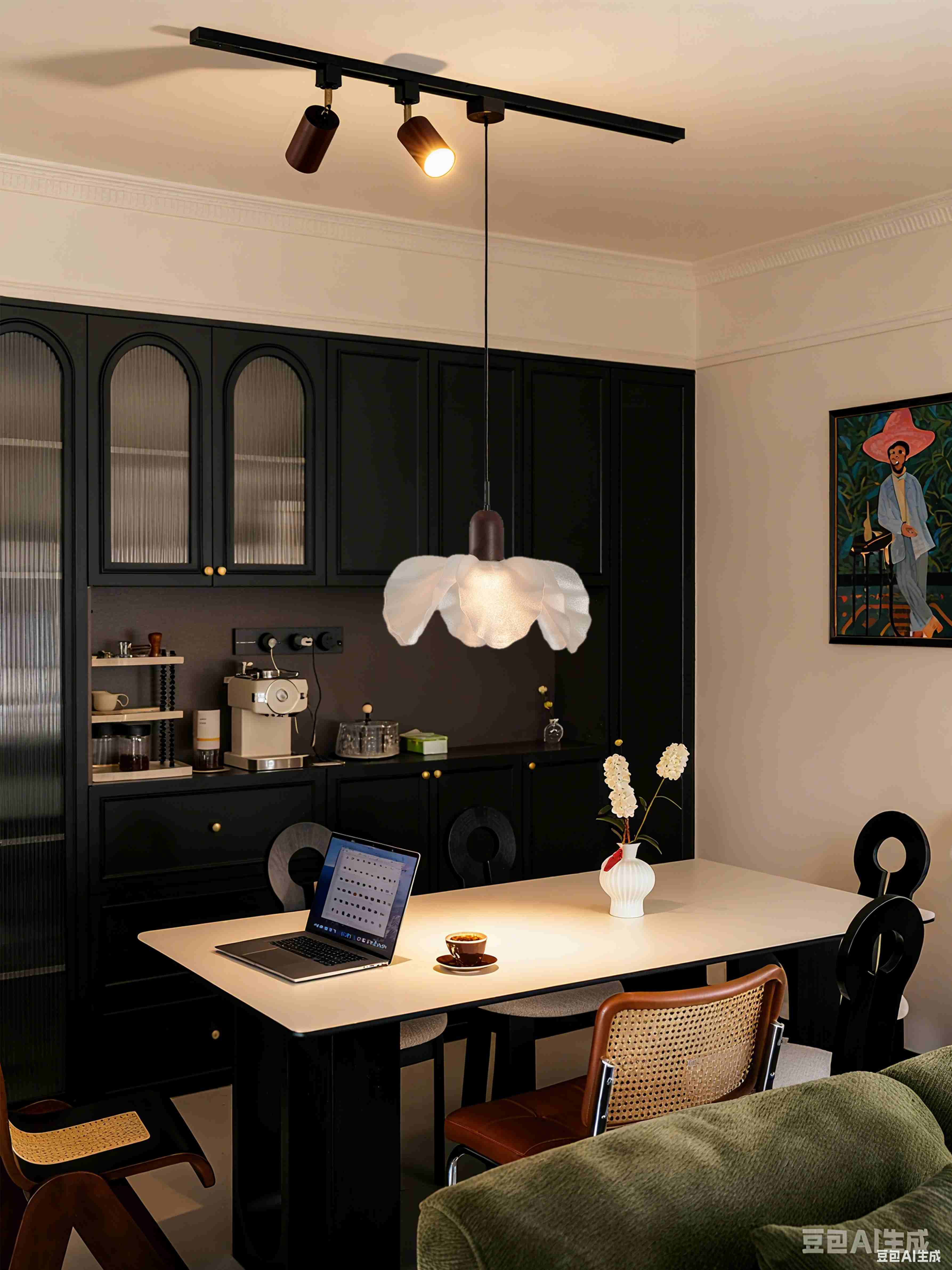 Modern 3D Printed Pendant - Soft Petal Kitchen Light