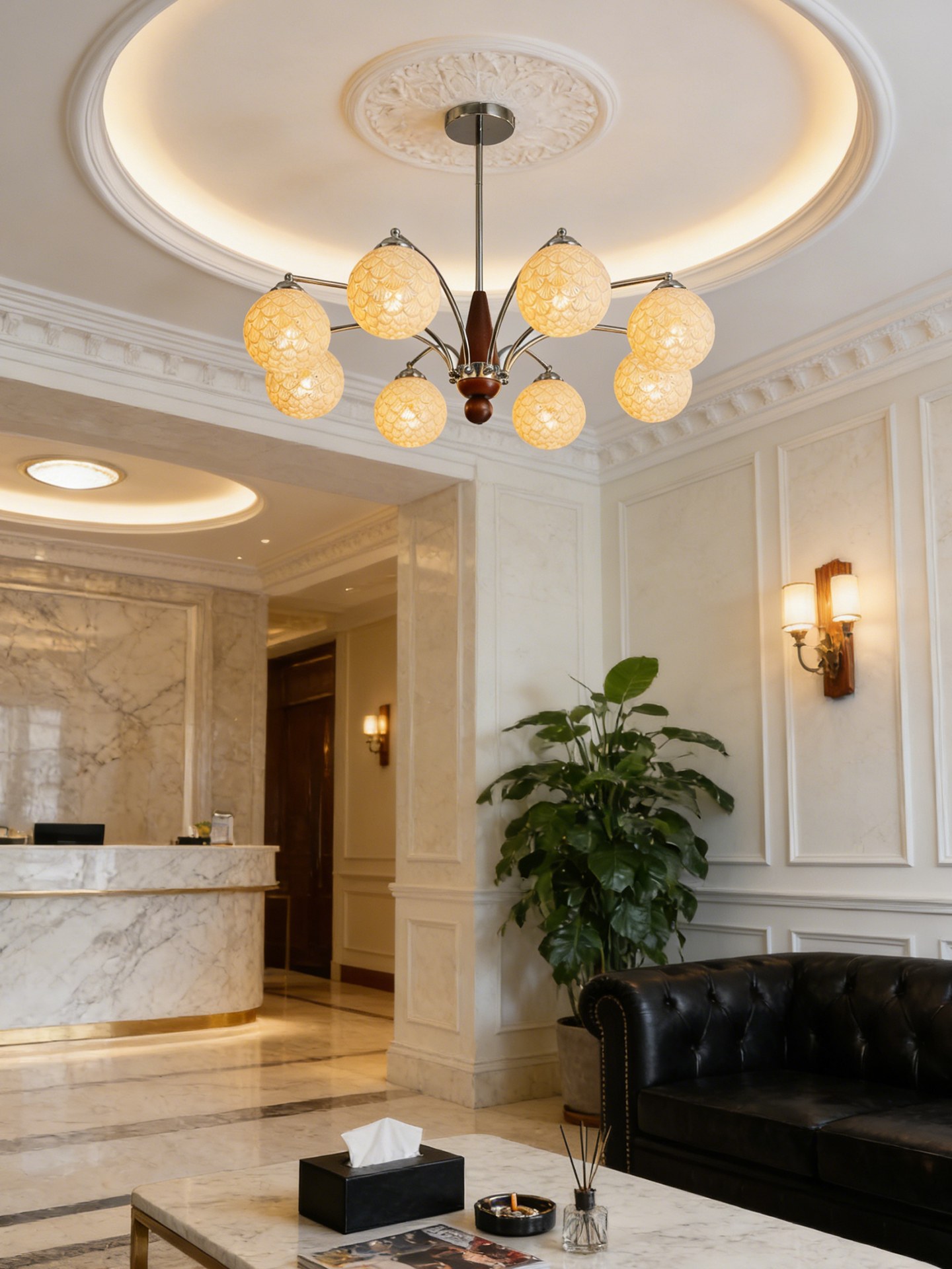 3D Printed Modern Globe Chandelier Luxury Multi Light Ceiling Fixture