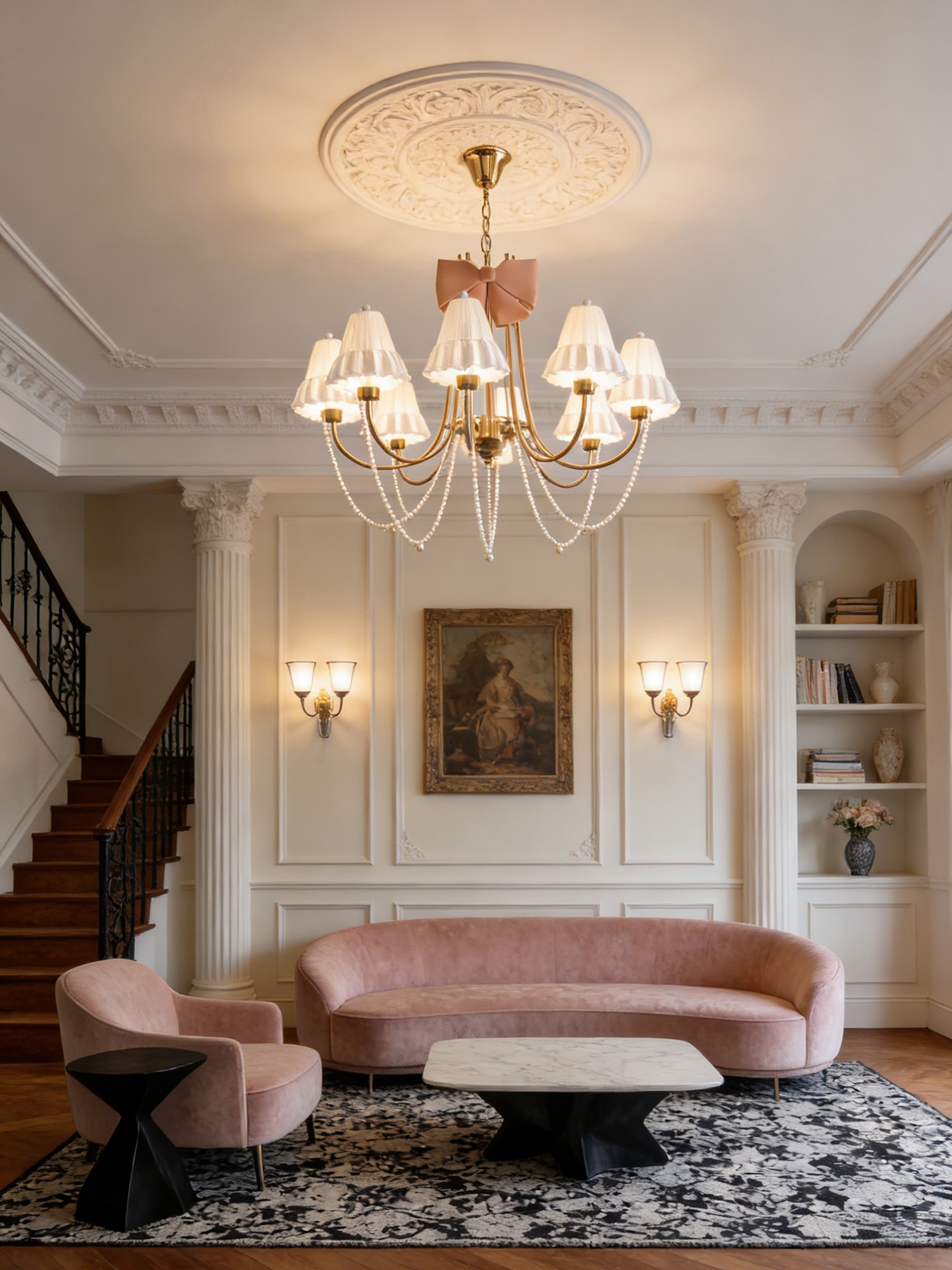 3D Printed Elegant Bow Crystal Chandelier Modern Ceiling Light