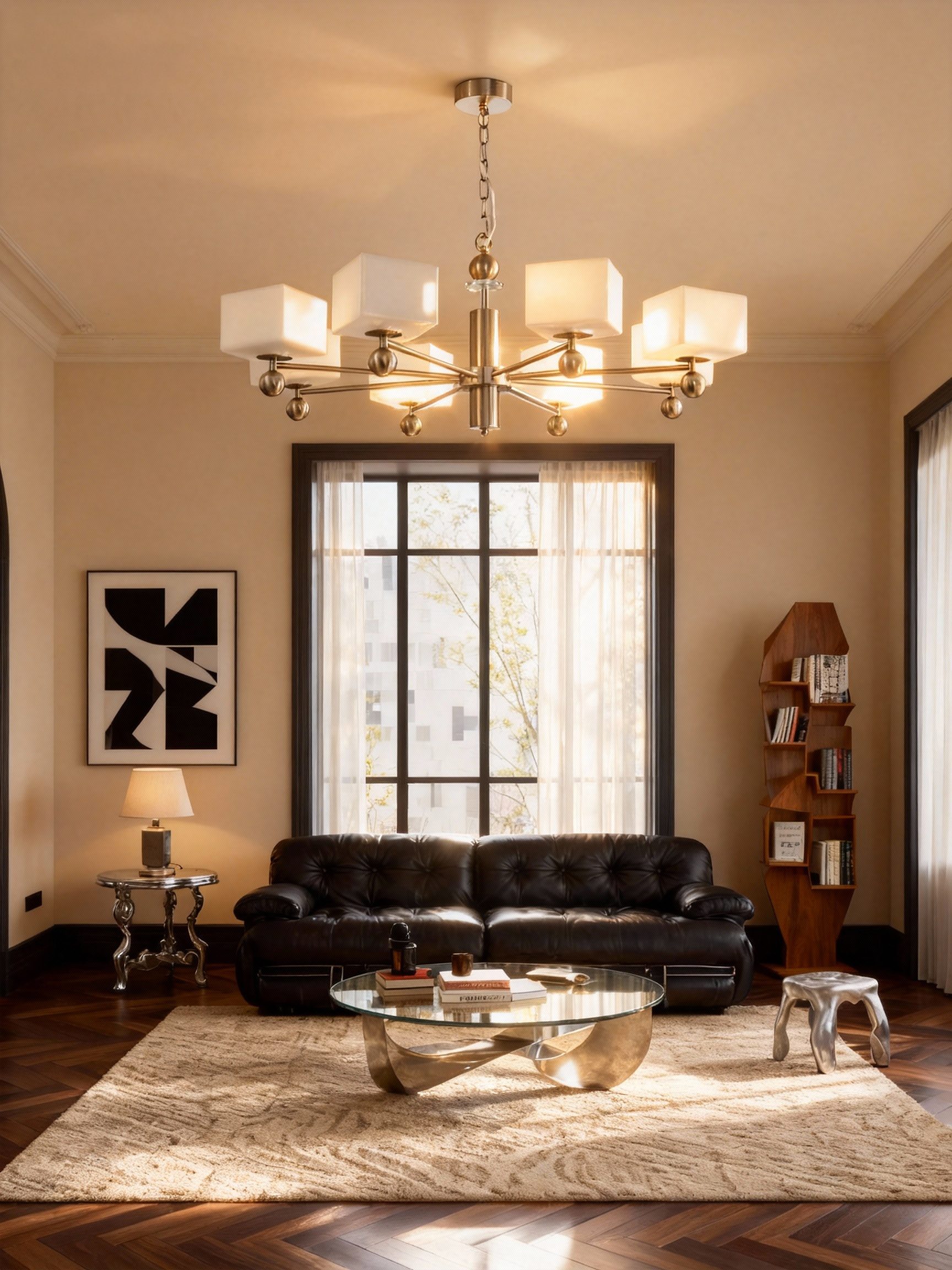 Modern 3D Printed Multi-Arm Living Room Chandelier LED Pendant Light