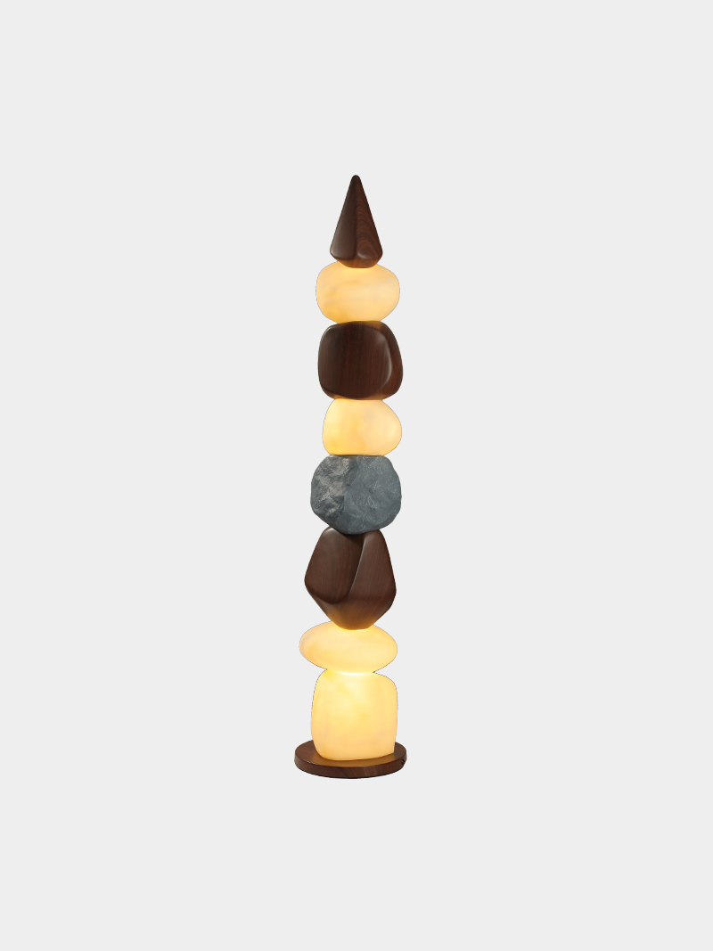 Artistic Stone Stack 3D Printed Floor Lamp Decorative Lighting
