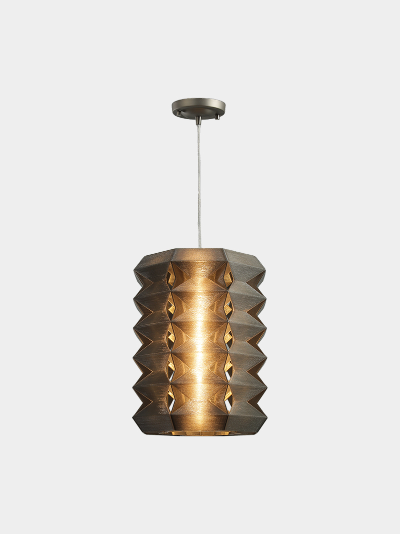 3D Printed Geometric Faceted Pendant Light Modern Hanging Lamp