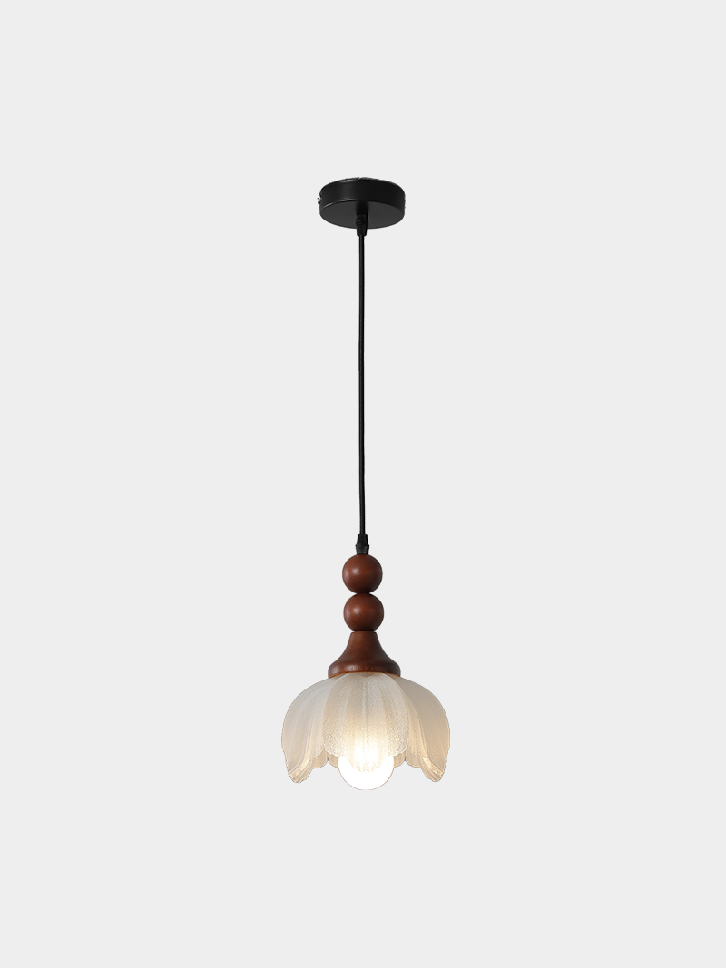 Single 3D Printed Minimalist Pendant Floral Bedside Lamp