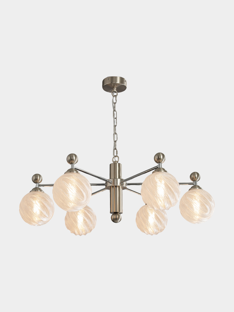 Modern Textured Globe 3D Printed Chandelier