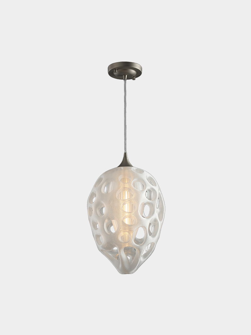 3D Printed Organic Oval Pendant Light Modern Hanging Lamp