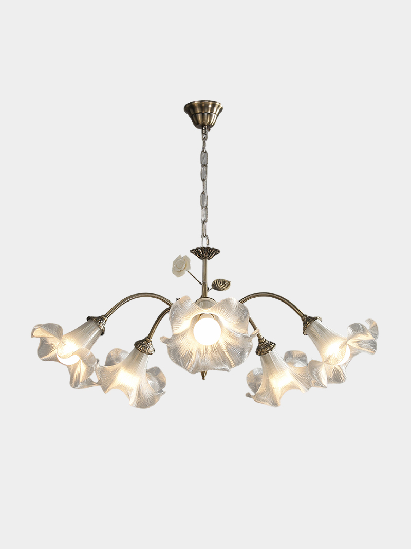 3D Printed Vintage Floral Multi-Head Chandelier
