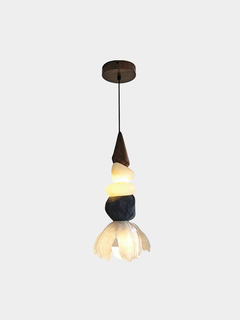 Modern Stoneshape Pendant 3D Printed Hanging Light Artistic Lamp