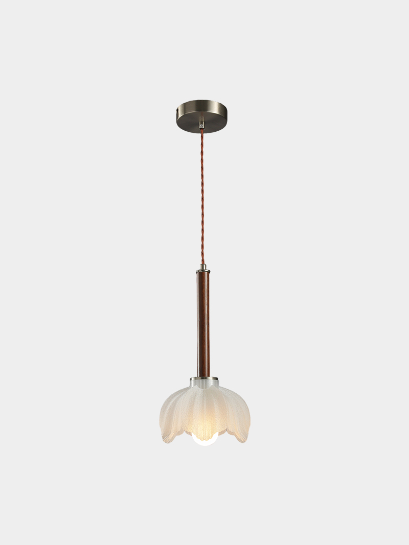 Minimalist 3D Printed Flower Pendant Light with soft lighting