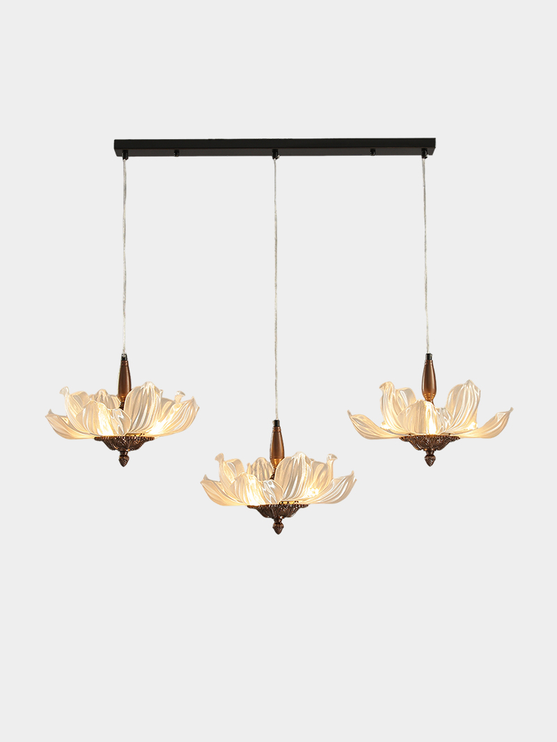Triple Pendant Lotus 3D Printed Hanging Light Modern Chandelier
