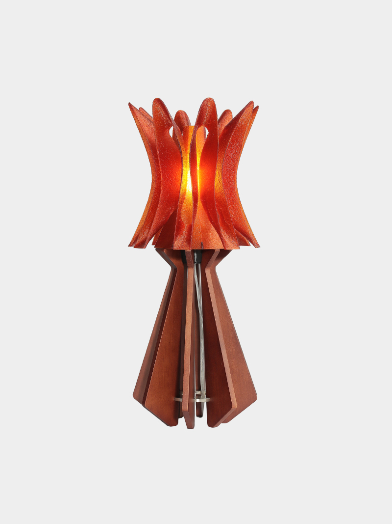 Artistic 3D Printed Red color Flower table Lamp