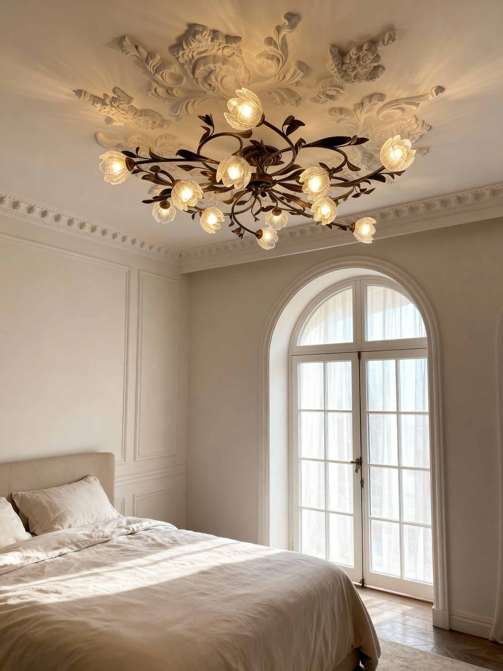 Luxurious Blossom 3D Printed Ceiling Lamp – 12 Light Floral Chandelier