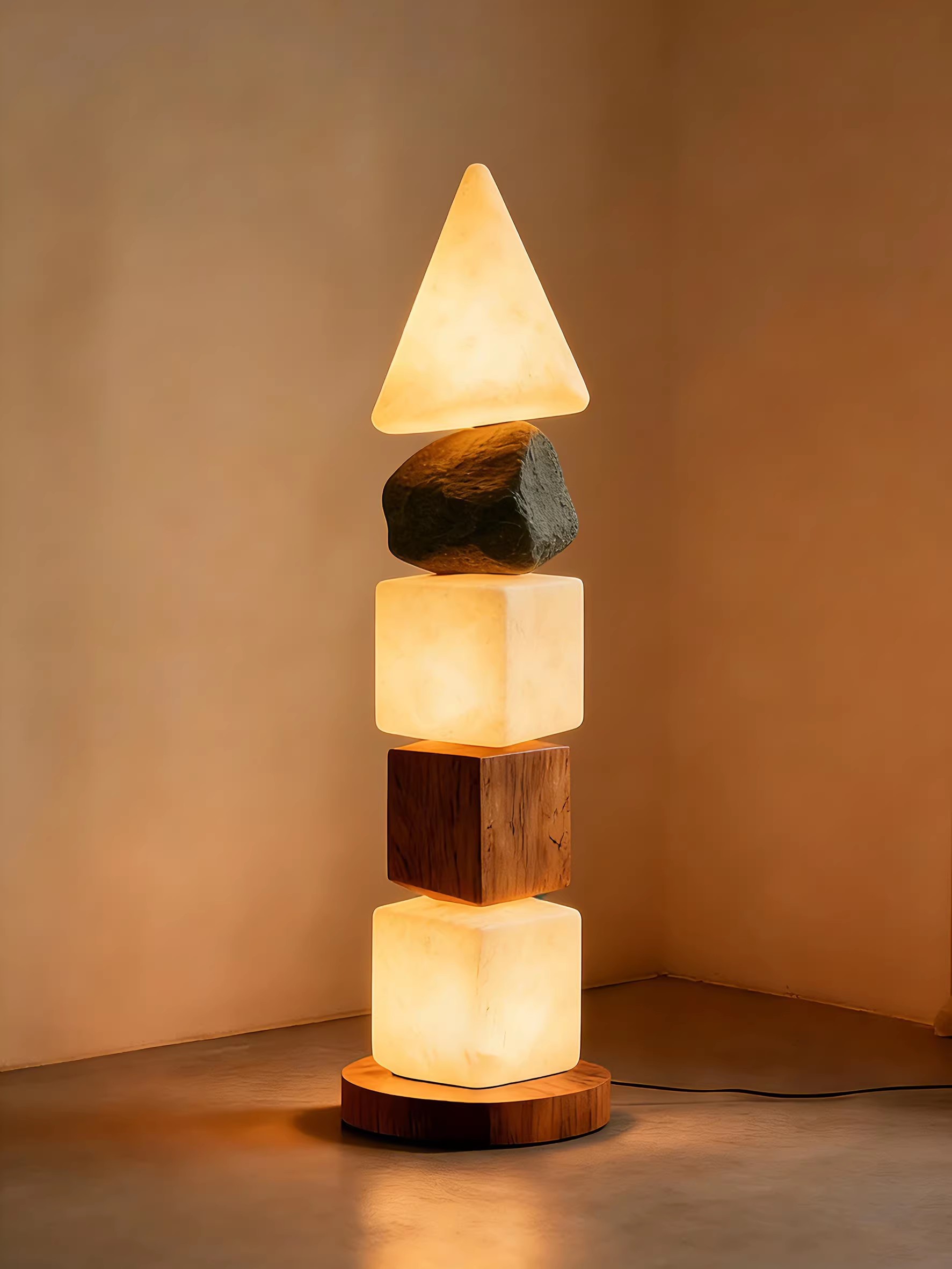 Geometric Stacked Balance Floor Lamp