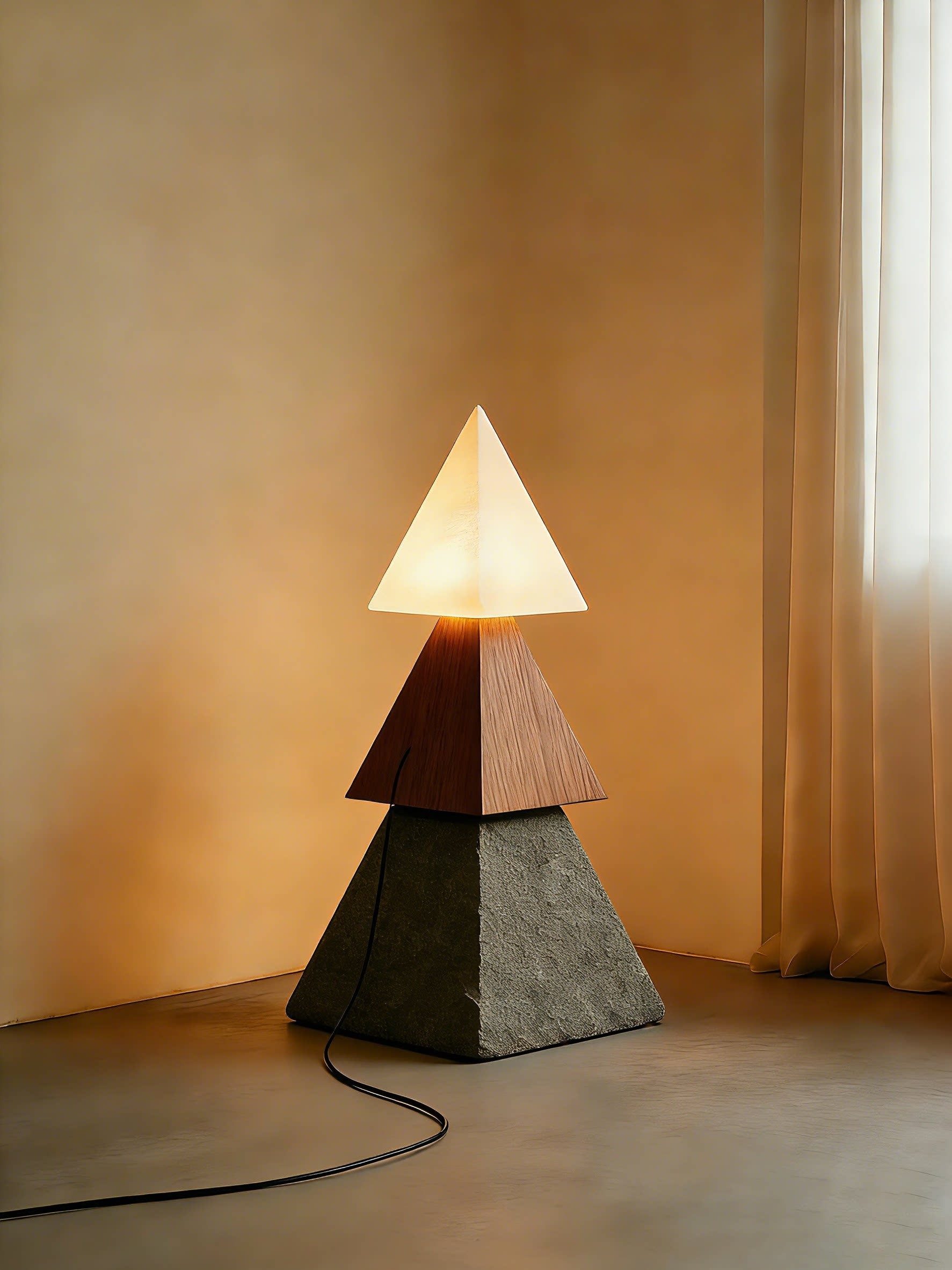 3D Printed Geometric Pyramid Floor Lamp