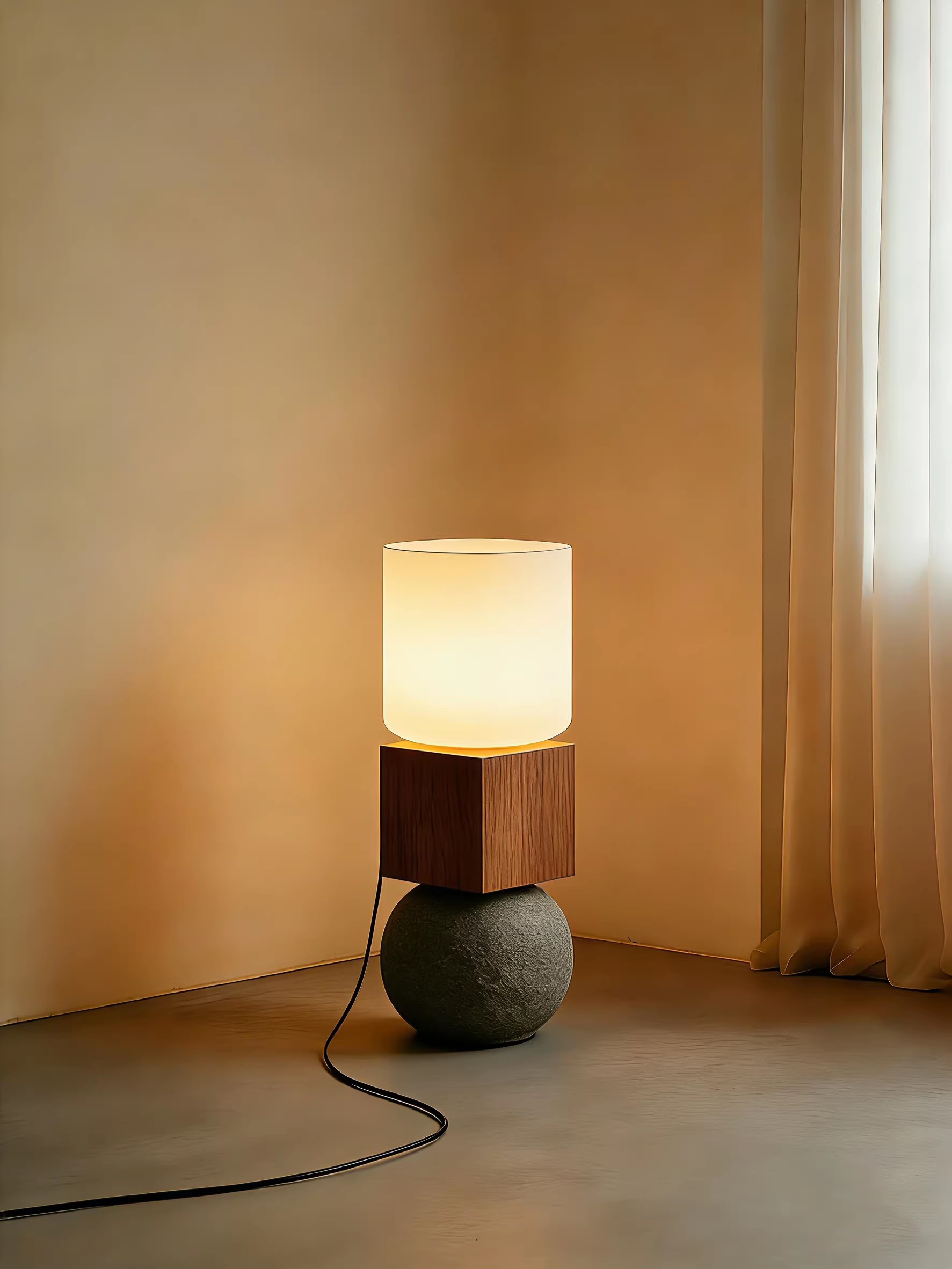 3D Printed Cube Sphere Floor Lamp