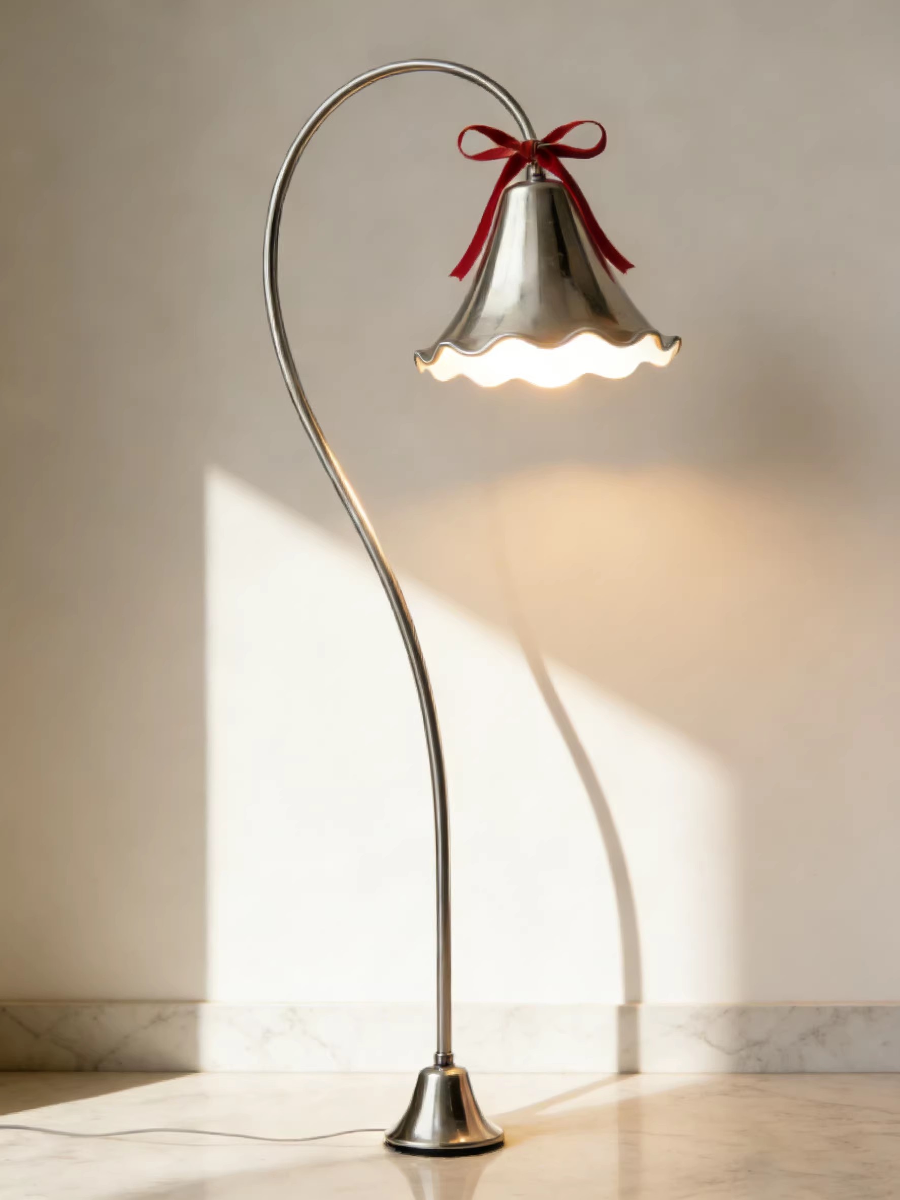 3D Printed Minimalist Metal Arc Floor Lamp