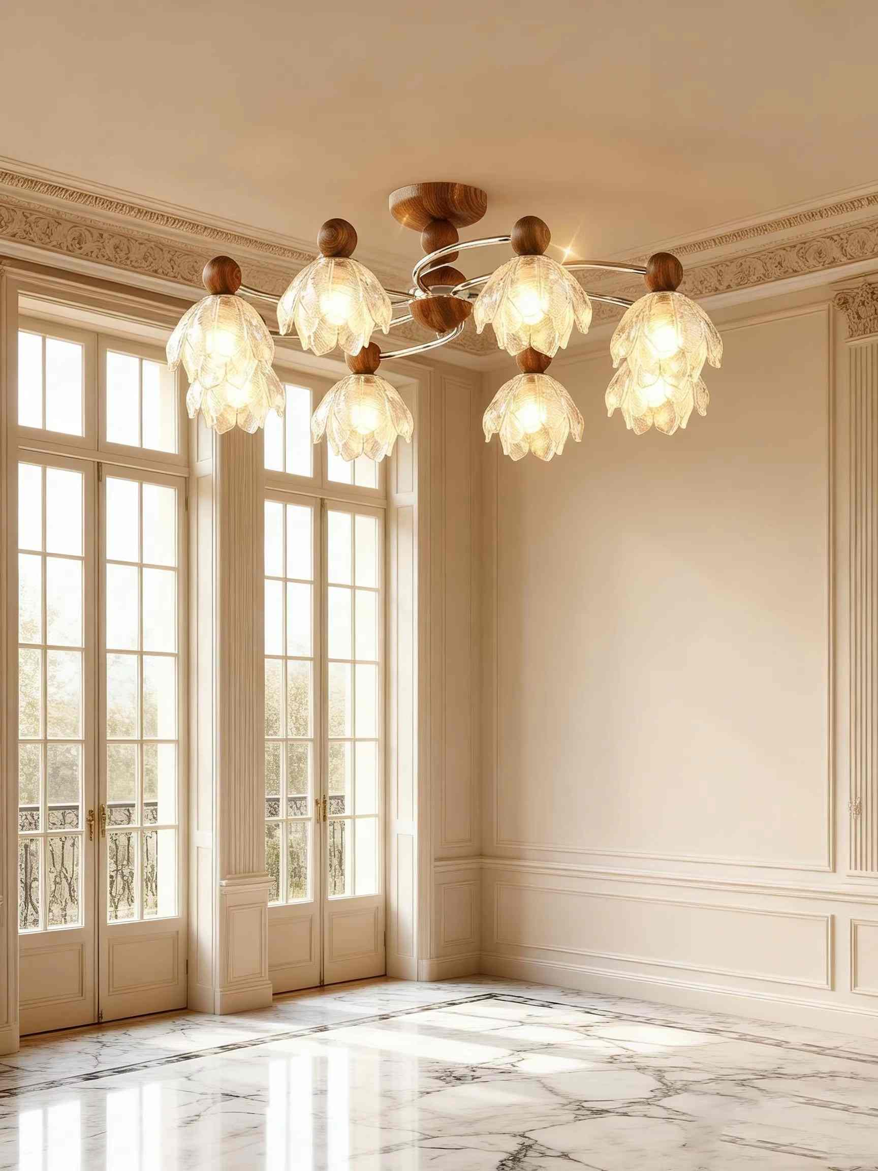 3D Printed Floral Flush Mount Ceiling Light