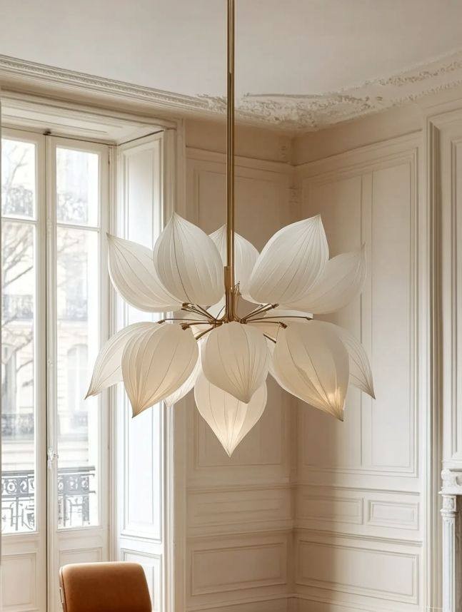 3D Printed Multi-layer Lotus Pendant Light