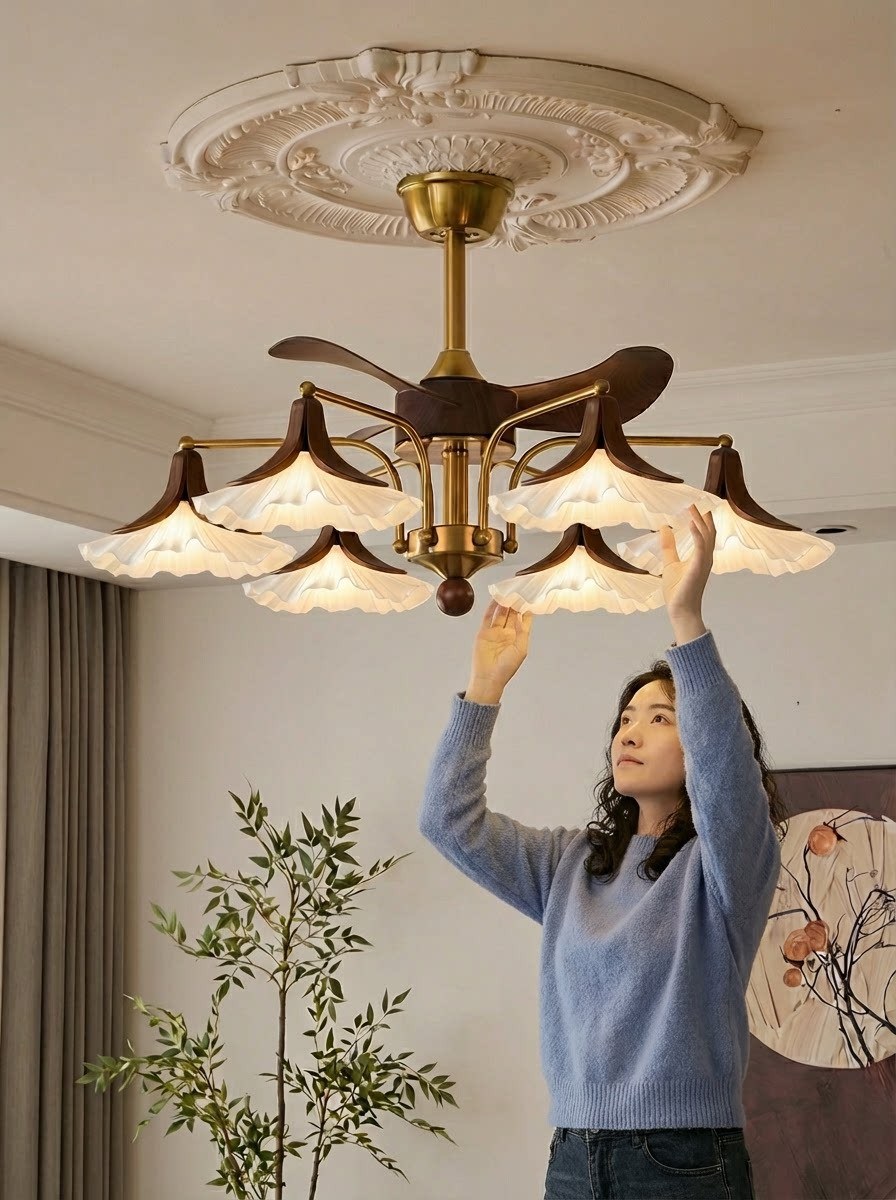 Double-Layer 3D Printed Petal Chandelier