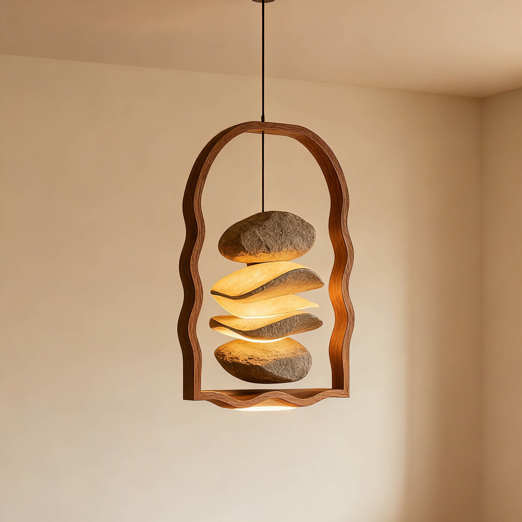 Zen Rock Pendant Light - Sculptural Nature-Inspired Design