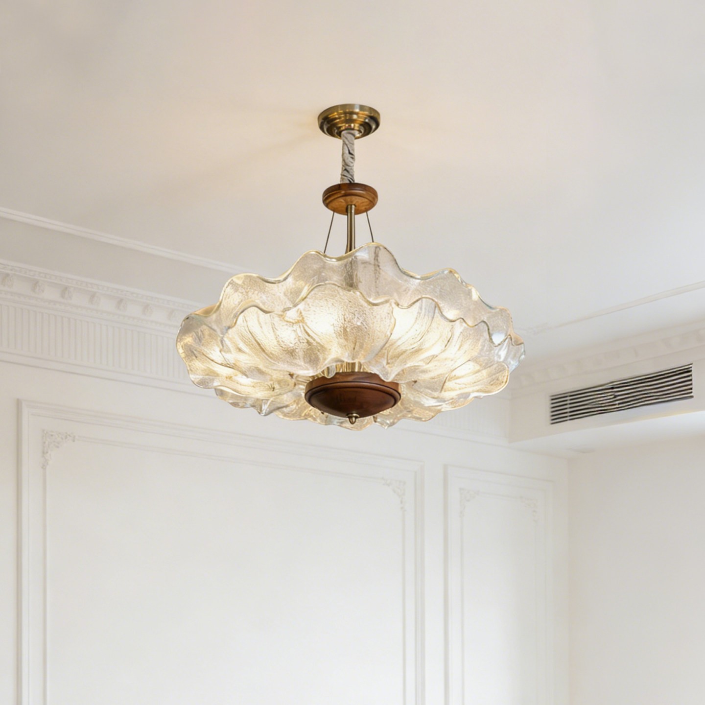 Elegant Ruffled 3D Printed Pendant Light