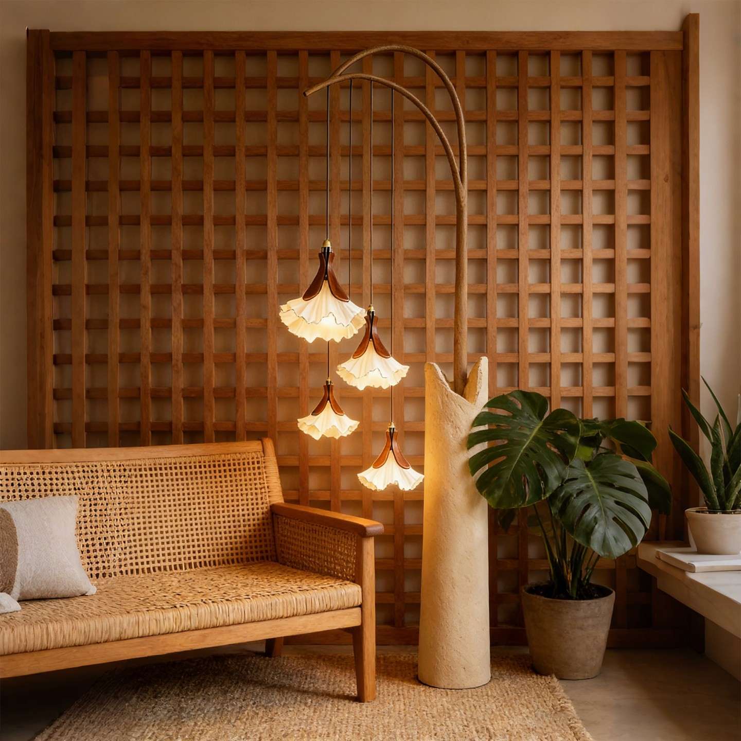 Butterfly Bloom Pendant Lamp - 3D Printed Shell Light