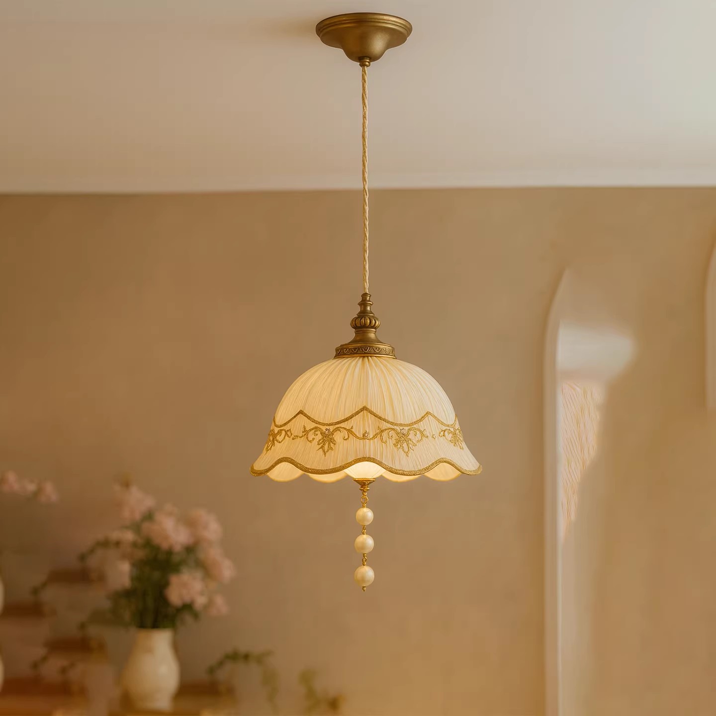 Crystal Bloom Cascade Chandelier - 3D Printed Petal Lamp