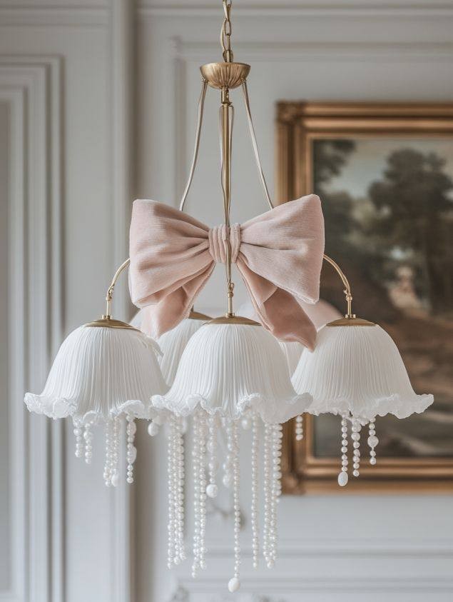 Shell Blossom Pendant - 3D Printed Retro Floral Lamp