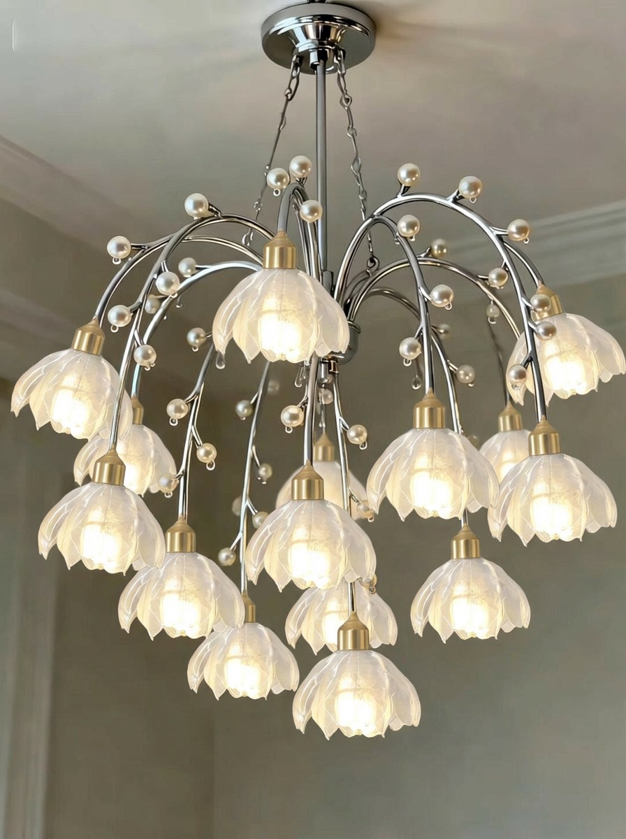 Pearl Skirt Pendant - 3D Printed Beaded Romantic Light