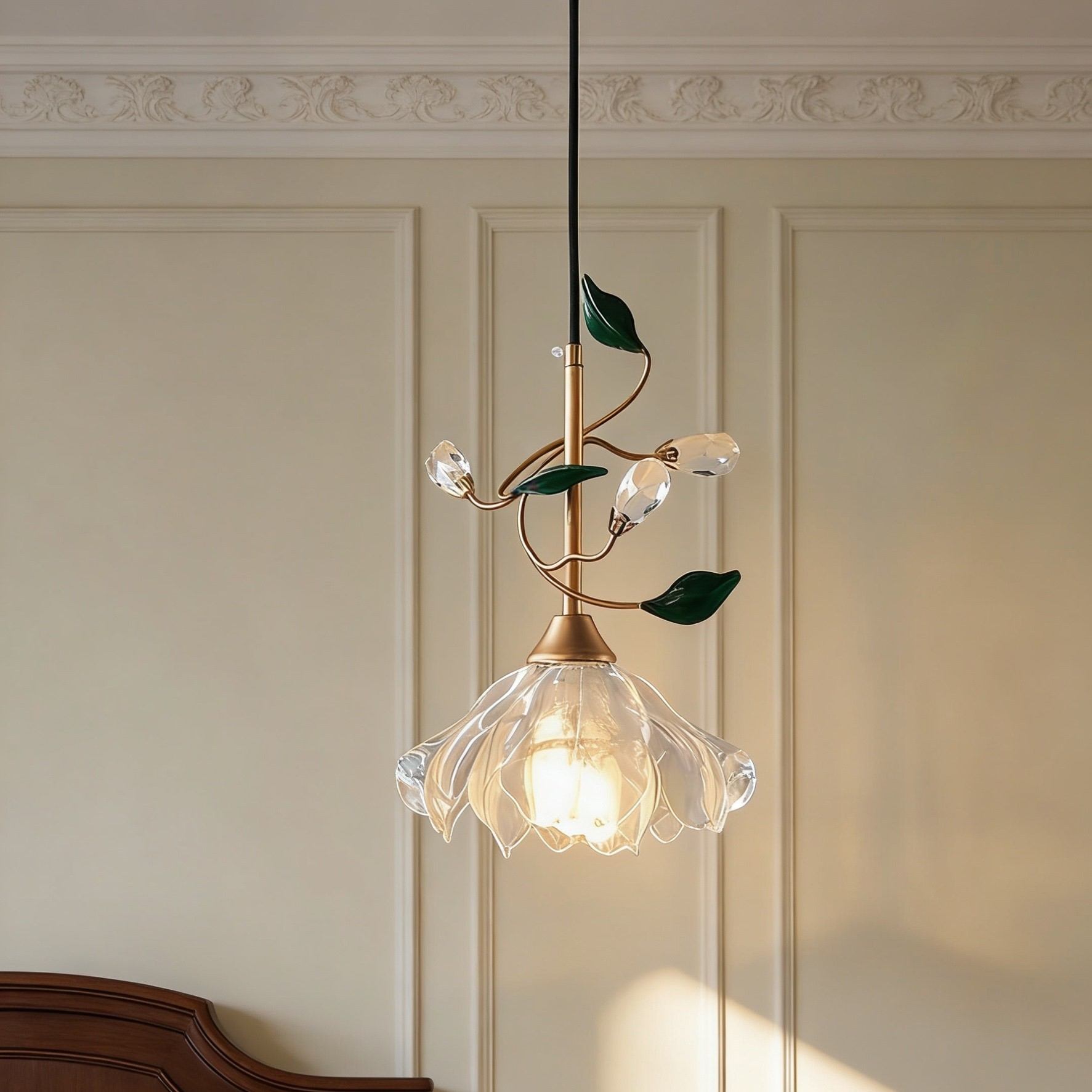 Rosette Ribbon Bar Pendant - 3D Printed Triple Bow Light