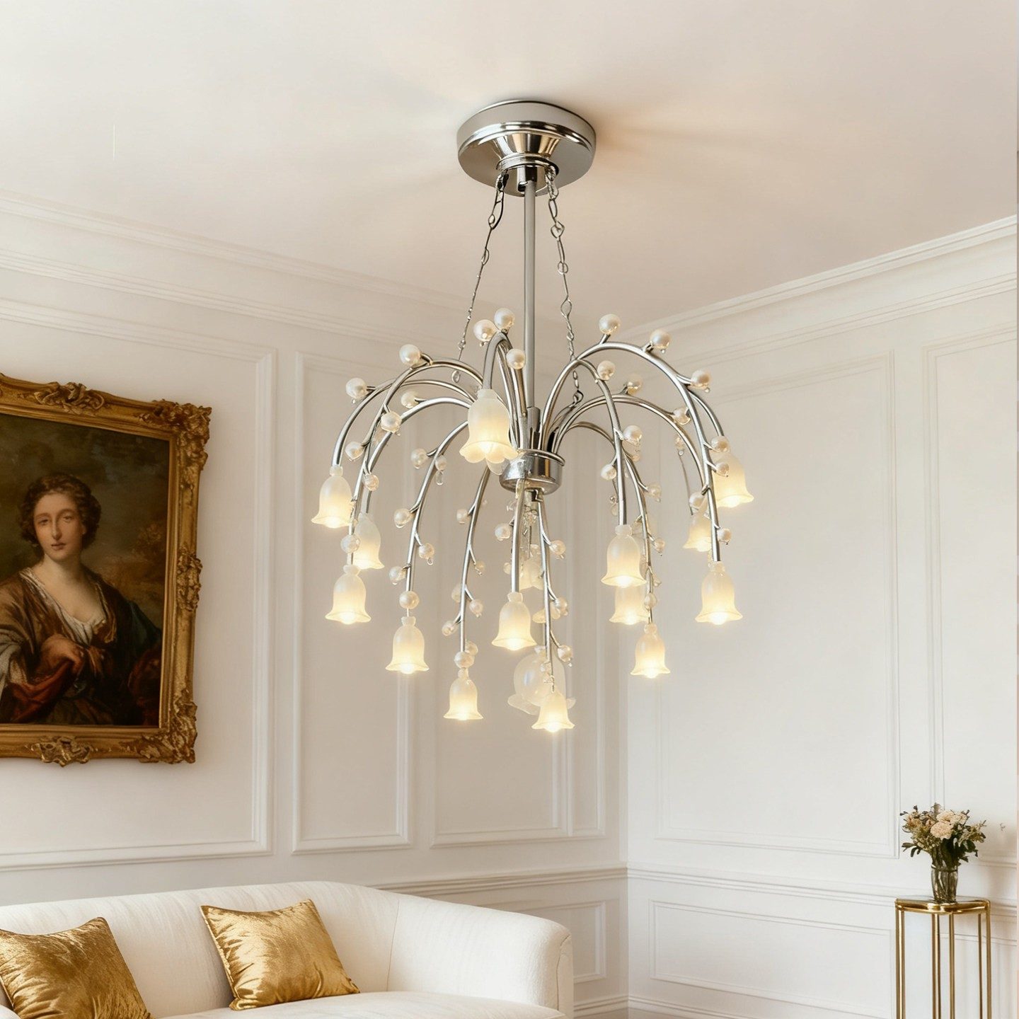 Lily Cascade Chandelier - 3D Printed Modern Floral Light