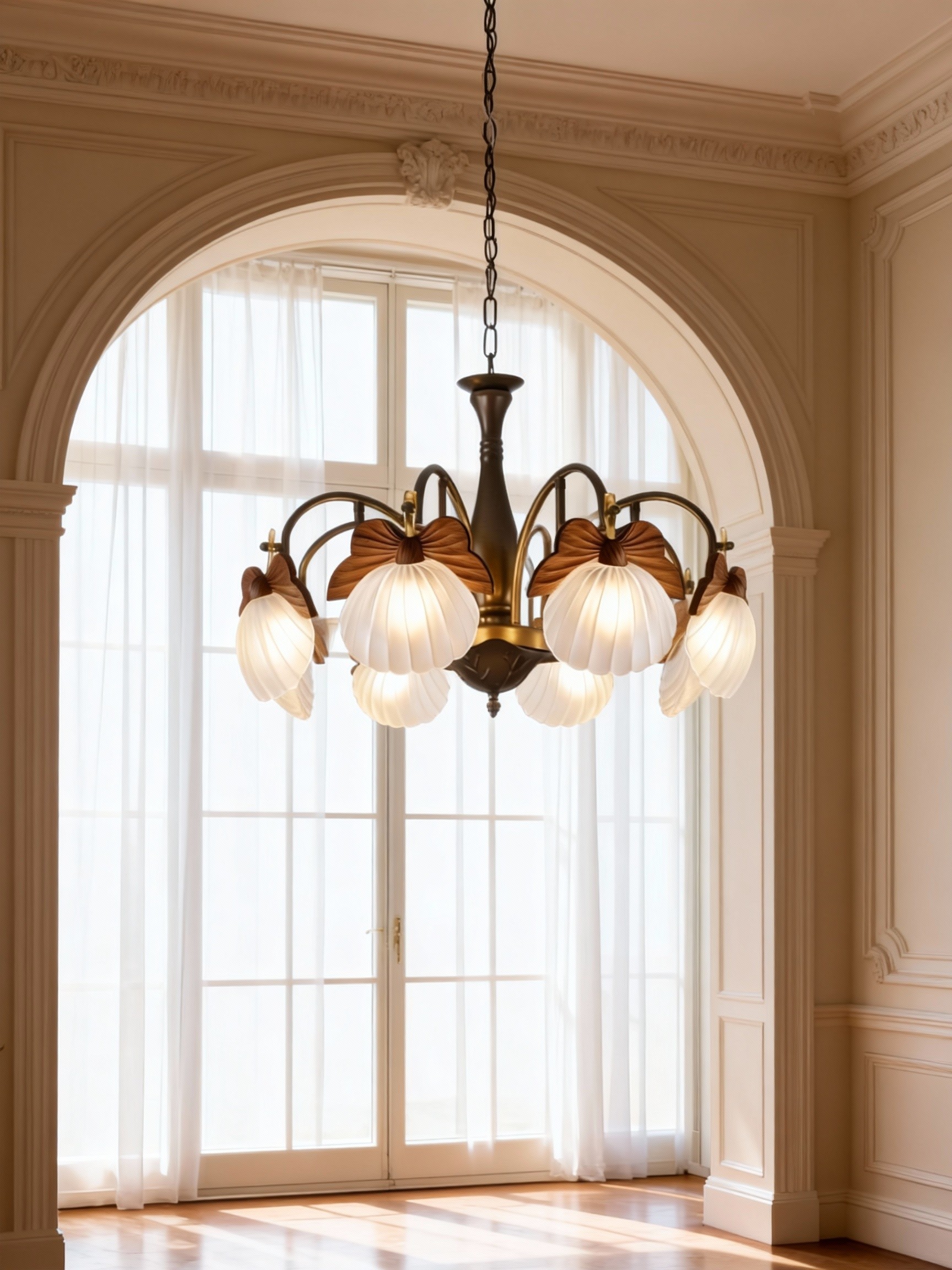 Classic 3D Printed Tulip Chandelier - Vintage Luxury Pendant
