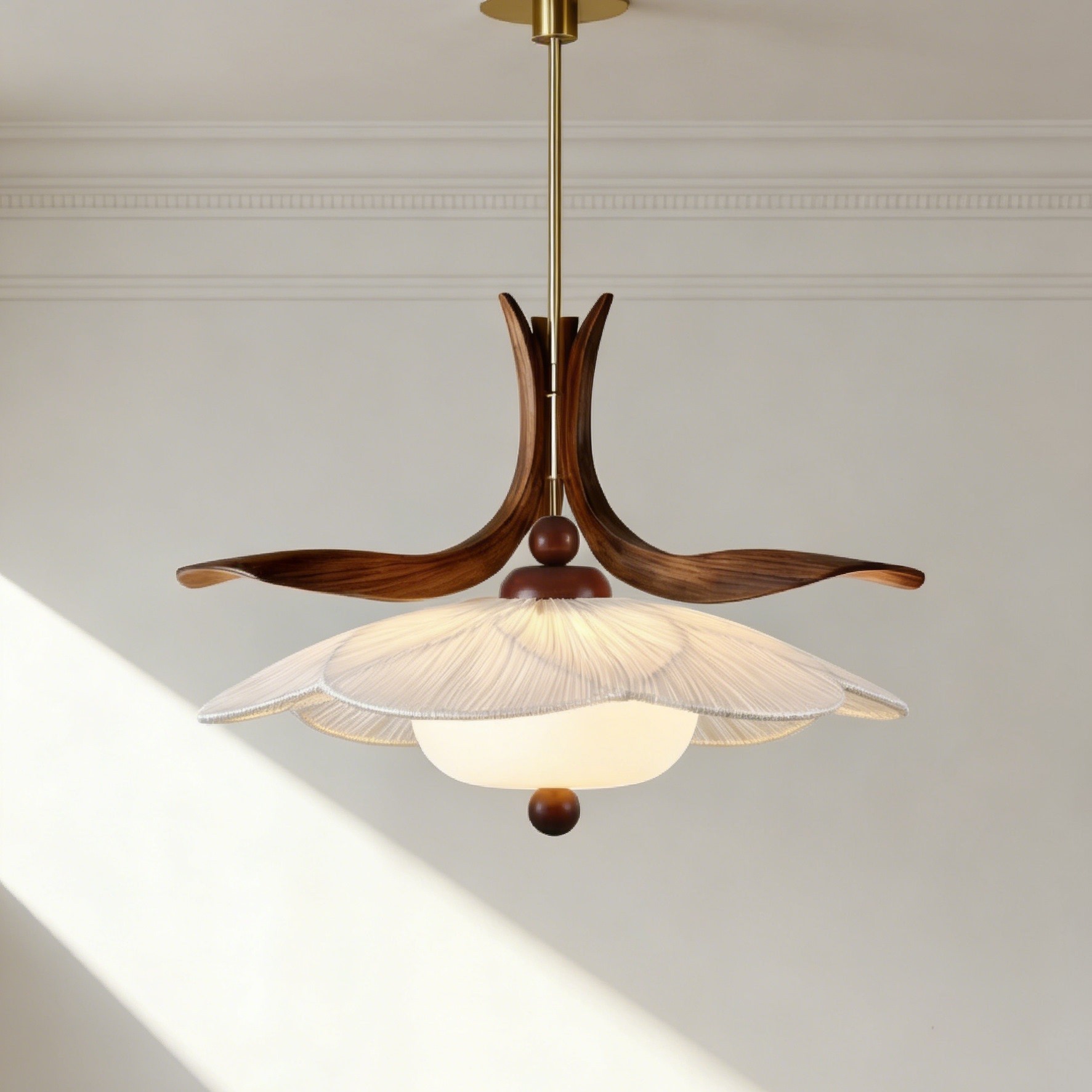 Retro-Inspired 3D Printed Chandelier with Fabric Shades