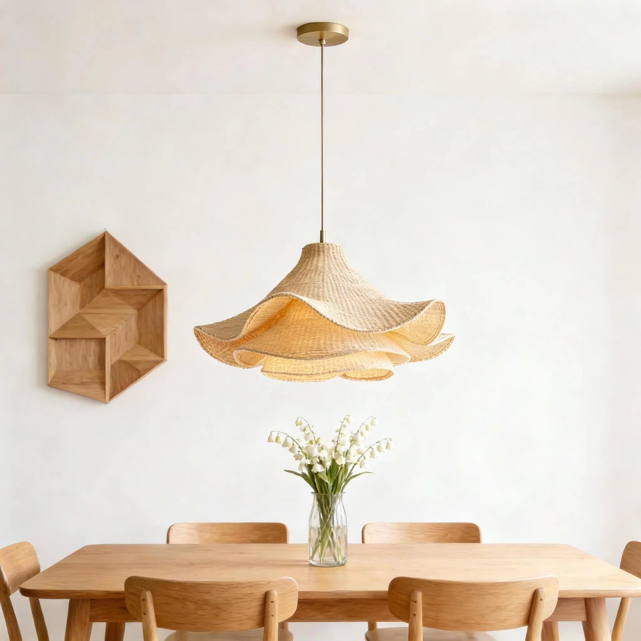 Woven 3D Printed Pendant Lamp with Natural Flow Design